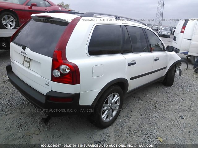 YV1CZ911751142453 - 2005 VOLVO XC90 T6 WHITE photo 4