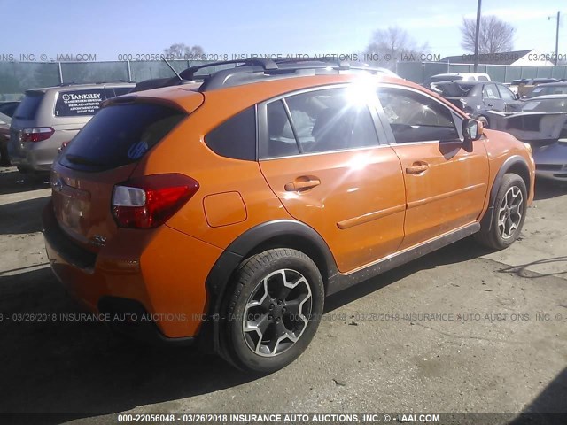 JF2GPAKC3DH830388 - 2013 SUBARU XV CROSSTREK 2.0 LIMITED ORANGE photo 4