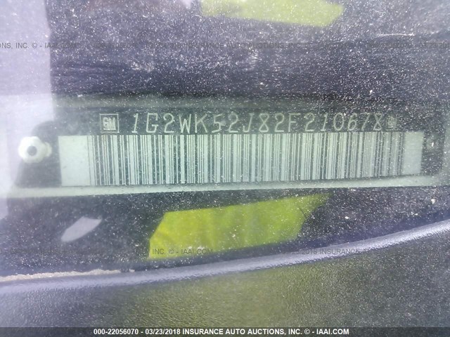 1G2WK52J82F210678 - 2002 PONTIAC GRAND PRIX SE თეთრი ფოტო 9