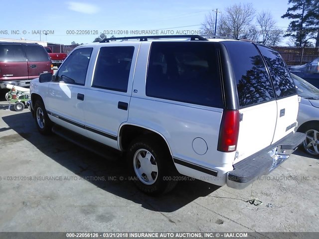 1GNEC13R0XJ358336 - 1999 CHEVROLET TAHOE C1500 WHITE photo 3