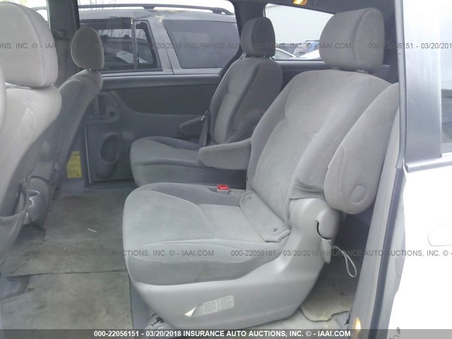 5TDZA23C26S428745 - 2006 TOYOTA SIENNA CE/LE WHITE photo 8