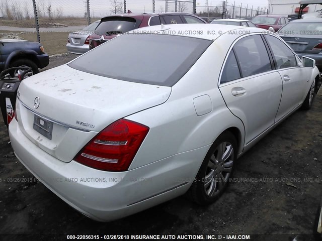 WDDNG9FB5AA291420 - 2010 MERCEDES-BENZ S 400 WHITE photo 4