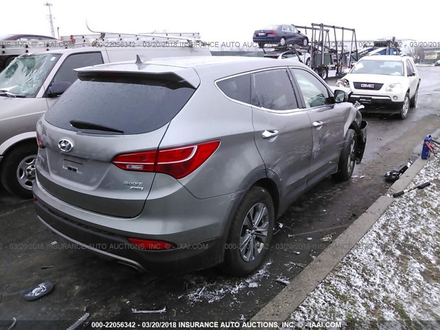 5XYZTDLB8FG296164 - 2015 HYUNDAI SANTA FE SPORT  GRAY photo 4