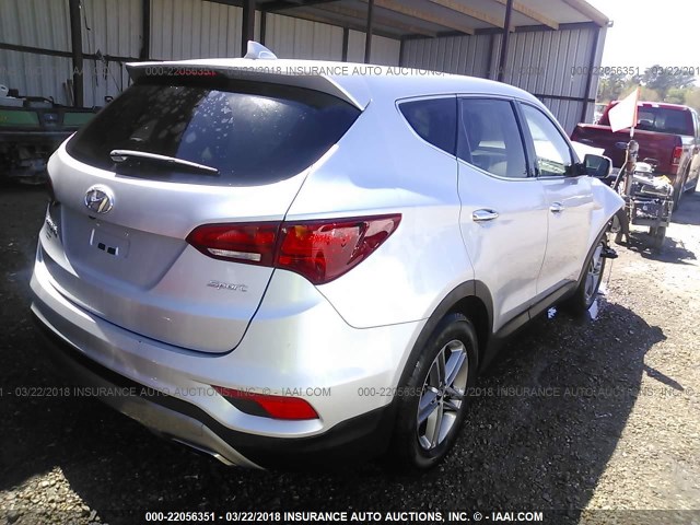 5XYZT3LB8HG398982 - 2017 HYUNDAI SANTA FE SPORT  SILVER photo 4