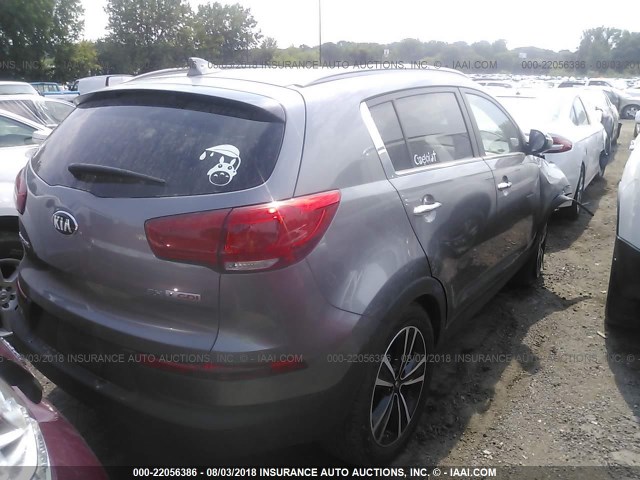 KNDPCCA69G7806835 - 2016 KIA SPORTAGE EX/SX GRAY photo 4