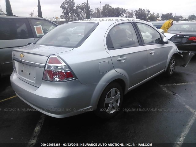 KL1TD5DE8BB165362 - 2011 CHEVROLET AVEO LS/LT SILVER photo 4