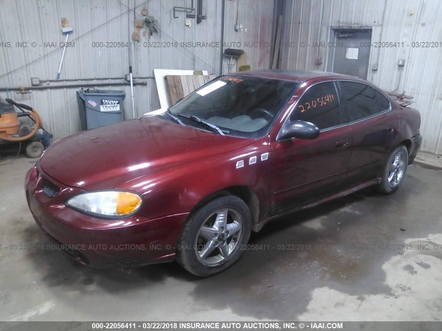 1G2NF52F13C201917 - 2003 PONTIAC GRAND AM SE1 RED photo 2