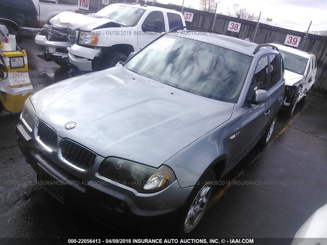 WBXPA73475WC46962 - 2005 BMW X3 2.5I GRAY photo 2