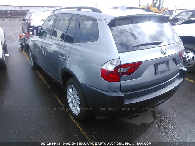 WBXPA73475WC46962 - 2005 BMW X3 2.5I GRAY photo 3