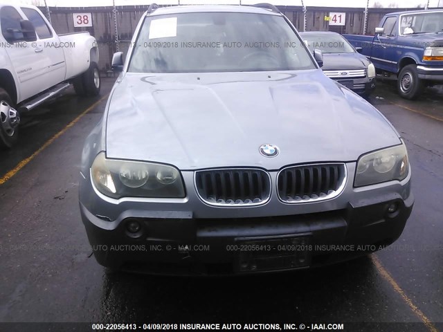 WBXPA73475WC46962 - 2005 BMW X3 2.5I GRAY photo 6