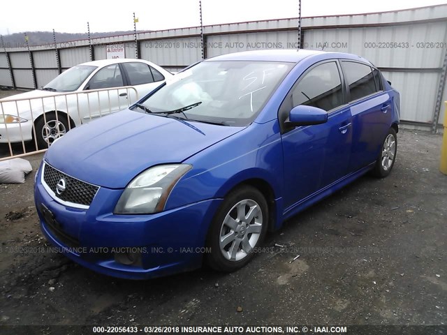 3N1AB6AP2BL619978 - 2011 NISSAN SENTRA 2.0/2.0S/SR/2.0SL BLUE photo 2