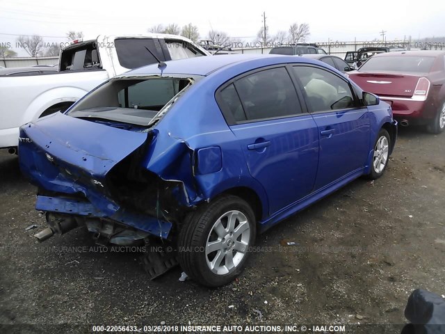 3N1AB6AP2BL619978 - 2011 NISSAN SENTRA 2.0/2.0S/SR/2.0SL BLUE photo 4