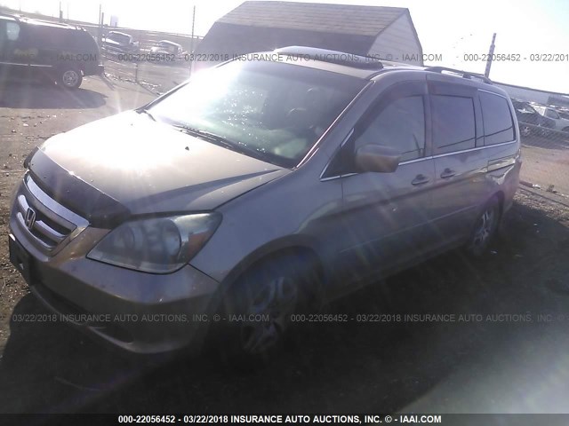 5FNRL38627B429421 - 2007 HONDA ODYSSEY EXL GOLD photo 2