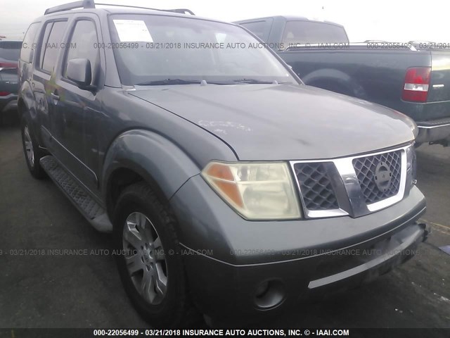 5N1AR18U75C703376 - 2005 NISSAN PATHFINDER LE/SE/XE GRAY photo 1