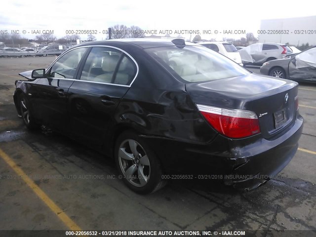 WBANU53508CT03155 - 2008 BMW 528 I BLACK photo 3