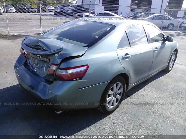 4T1BE46K28U778472 - 2008 TOYOTA CAMRY CE/LE/XLE/SE GREEN photo 4