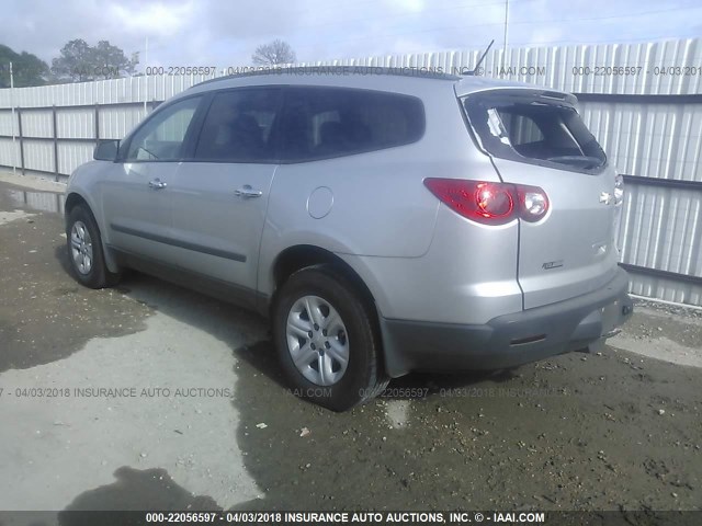 1GNKRFED2CJ217651 - 2012 CHEVROLET TRAVERSE LS SILVER photo 3