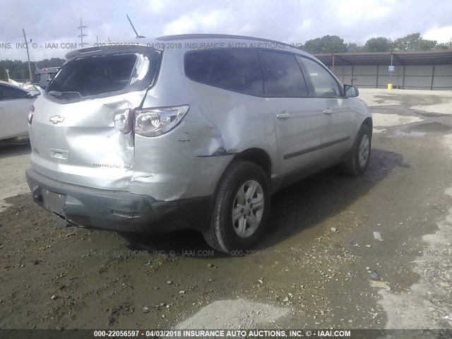 1GNKRFED2CJ217651 - 2012 CHEVROLET TRAVERSE LS SILVER photo 4