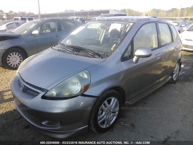 JHMGD38667S020280 - 2007 HONDA FIT S GRAY photo 2