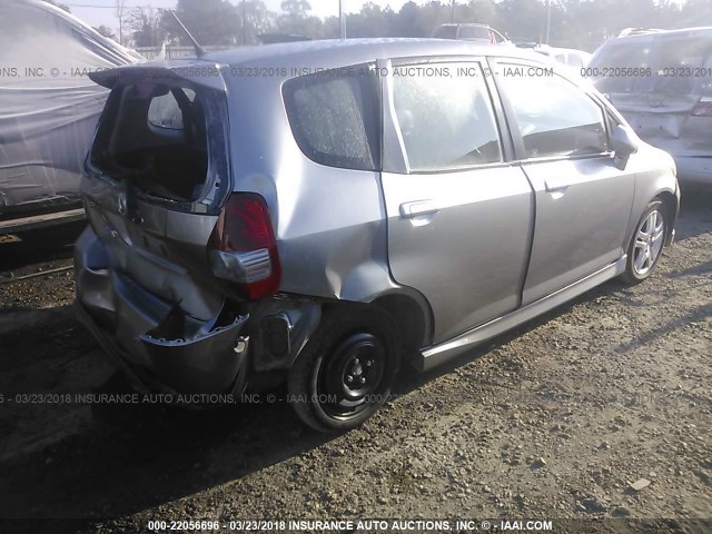 JHMGD38667S020280 - 2007 HONDA FIT S GRAY photo 4