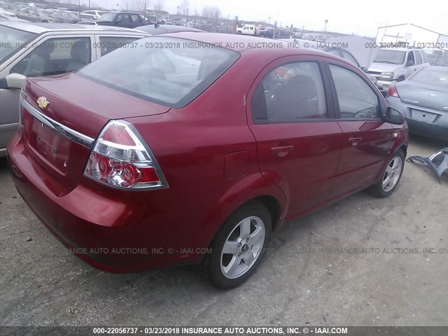 KL1TG56697B101075 - 2007 CHEVROLET AVEO LT RED photo 4