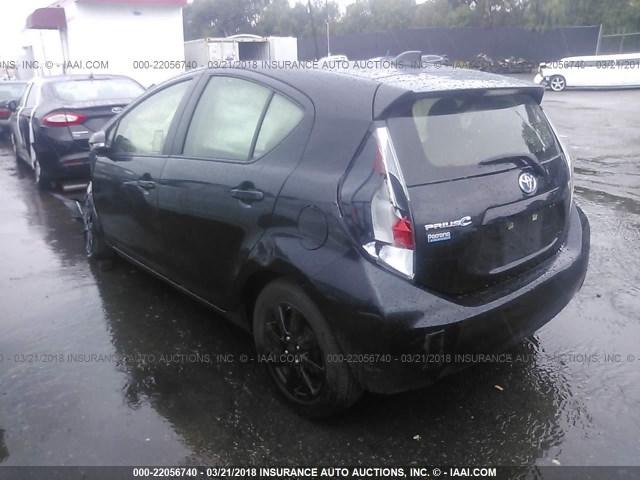 JTDKDTB33G1119090 - 2016 TOYOTA PRIUS C BLACK photo 3