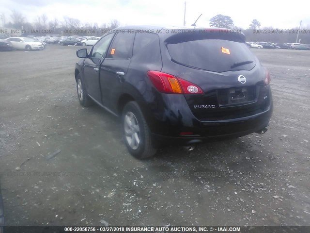 JN8AZ1MW3AW138424 - 2010 NISSAN MURANO S/SL/LE BLACK photo 3