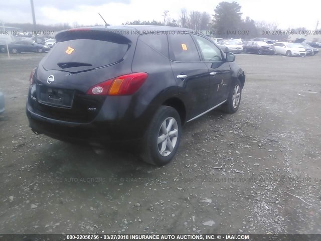 JN8AZ1MW3AW138424 - 2010 NISSAN MURANO S/SL/LE BLACK photo 4