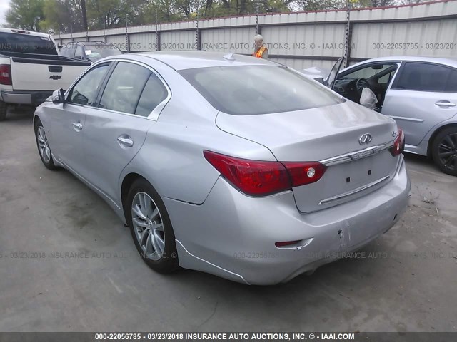 JN1BV7AP4EM682401 - 2014 INFINITI Q50 PREMIUM/SPORT SILVER photo 3