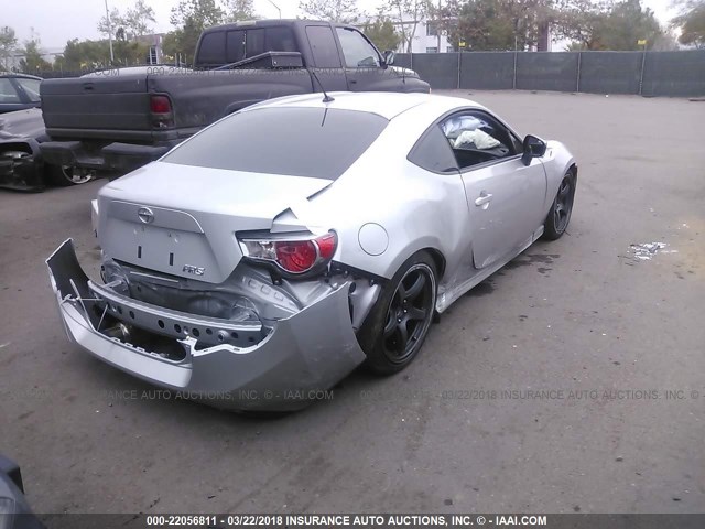 JF1ZNAA14E9701056 - 2014 TOYOTA SCION FR-S SILVER photo 4