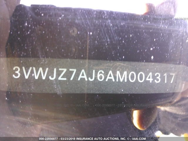 3VWJZ7AJ6AM004317 - 2010 VOLKSWAGEN JETTA S 灰色 照片 9