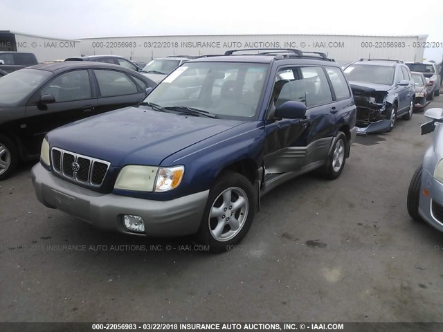 JF1SF65522G709737 - 2002 SUBARU FORESTER S BLUE photo 2