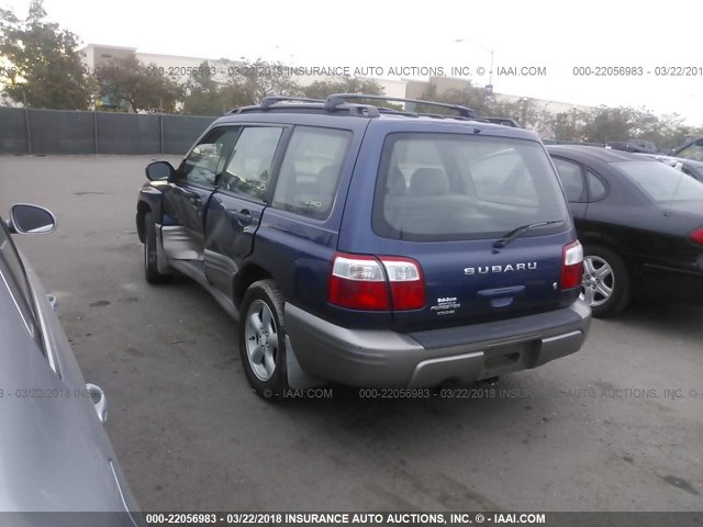 JF1SF65522G709737 - 2002 SUBARU FORESTER S BLUE photo 3