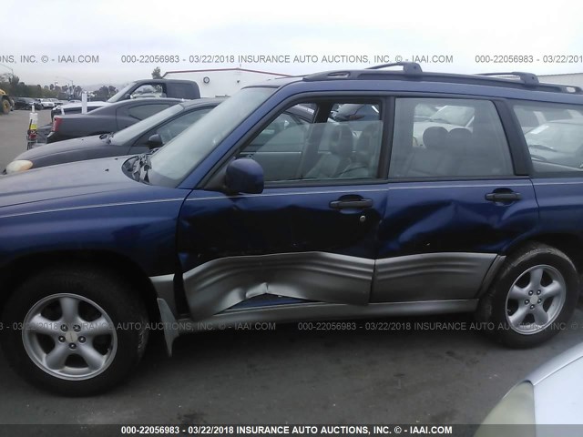 JF1SF65522G709737 - 2002 SUBARU FORESTER S BLUE photo 6