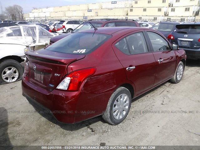 3N1CN7AP2GL819966 - 2016 NISSAN VERSA S/S PLUS/SV/SL RED photo 4