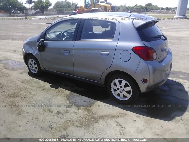 ML32A4HJ1FH038747 - 2015 MITSUBISHI MIRAGE ES GRAY photo 3