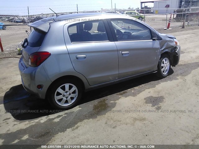 ML32A4HJ1FH038747 - 2015 MITSUBISHI MIRAGE ES GRAY photo 4