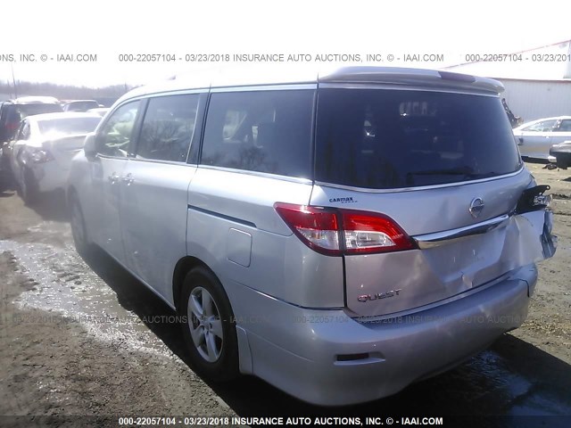 JN8AE2KP3C9033865 - 2012 NISSAN QUEST S/SV/SL/LE SILVER photo 3