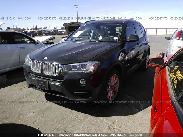 5UXWZ7C37H0V91128 - 2017 BMW X3 SDRIVE28I BLACK photo 2