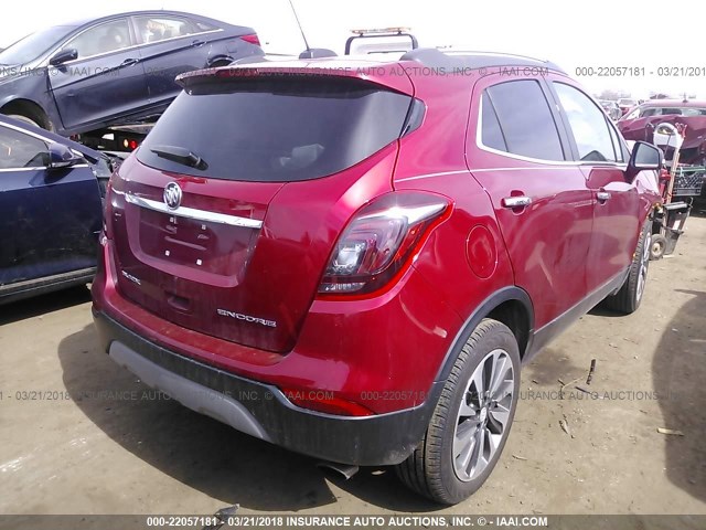 KL4CJBSB4JB506080 - 2018 BUICK ENCORE PREFERRED II RED photo 4