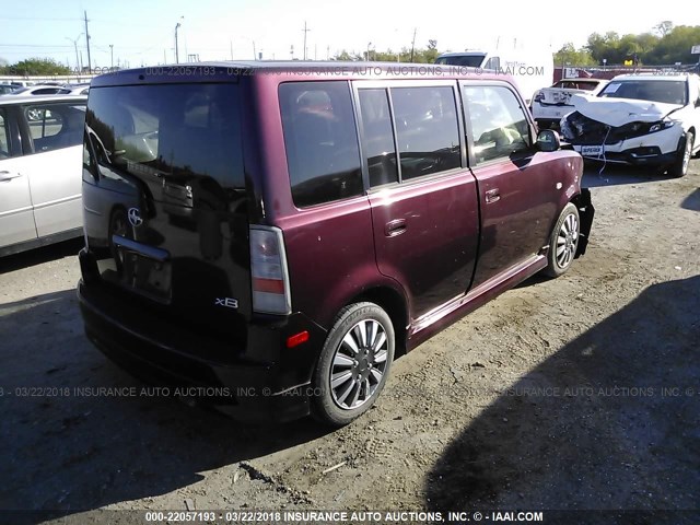 JTLKT324X50178348 - 2005 TOYOTA SCION XB მუქწითელი ფოტო 4