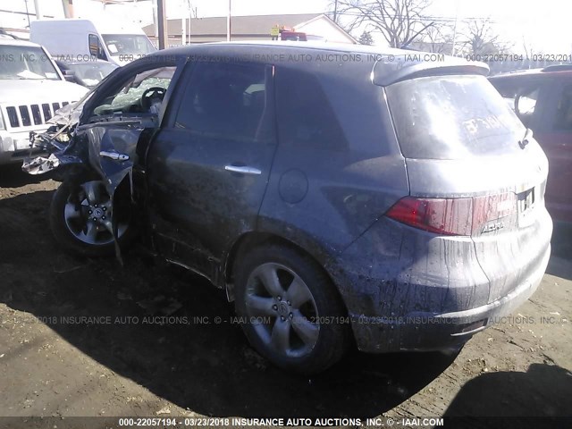 5J8TB18257A010077 - 2007 ACURA RDX GRAY photo 3