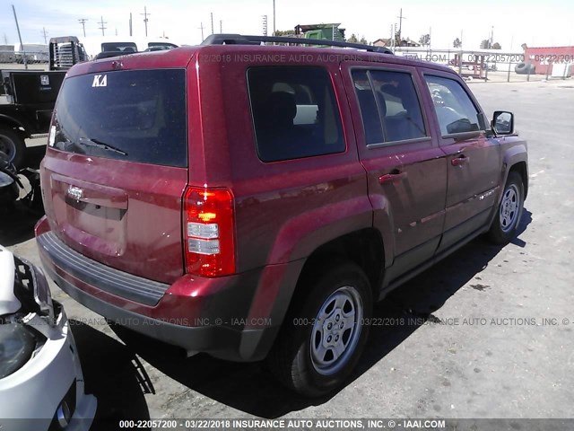 1C4NJPBAXGD525071 - 2016 JEEP PATRIOT SPORT RED photo 4