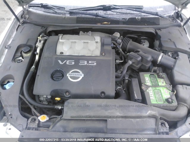 1N4BA41EX5C875136 - 2005 NISSAN MAXIMA SE/SL SILVER photo 10