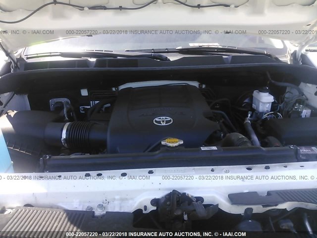 5TFRM5F11GX104278 - 2016 TOYOTA TUNDRA DOUBLE CAB SR/SR5 WHITE photo 10
