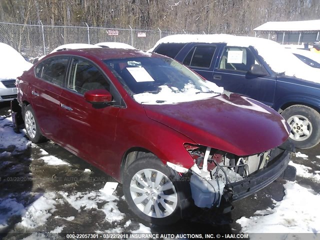 3N1AB7AP0FL669788 - 2015 NISSAN SENTRA S/SV/SR/SL MAROON photo 1