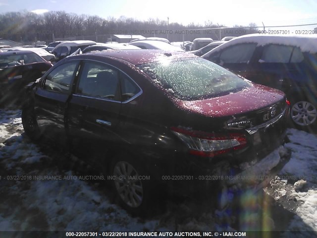 3N1AB7AP0FL669788 - 2015 NISSAN SENTRA S/SV/SR/SL MAROON photo 3