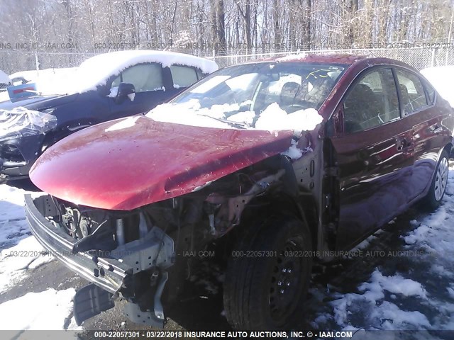 3N1AB7AP0FL669788 - 2015 NISSAN SENTRA S/SV/SR/SL MAROON photo 6