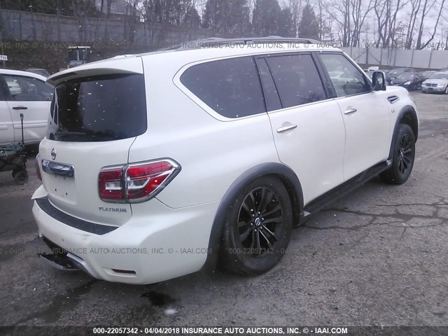 JN8AY2NE6H9702137 - 2017 NISSAN ARMADA PLATINUM WHITE photo 4