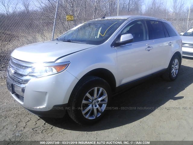 2FMDK4KC9CBA34284 - 2012 FORD EDGE LIMITED SILVER photo 2